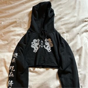 URBAN OUTFITTERS DRAGON CROPPED HOODIE